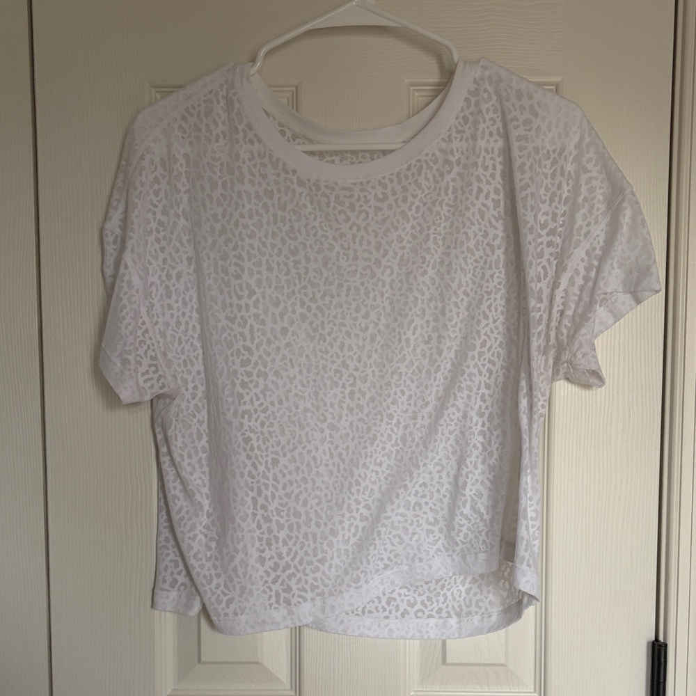 White Leopard Print Lululemon Cates Vale Women's Top